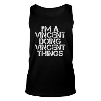 Vincent Funny Surname Family Tree Birthday Reunion Gift Idea Unisex Tank Top - Seseable