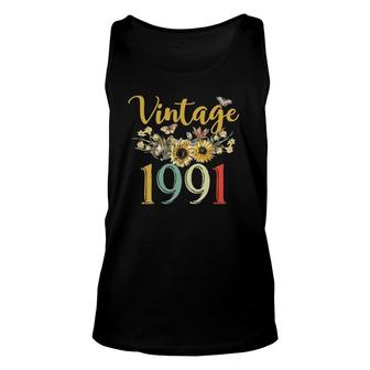 Womens Vintage 1991 Sunflower 31St Birthday Awesome Since 1991 Tank Top | Mazezy