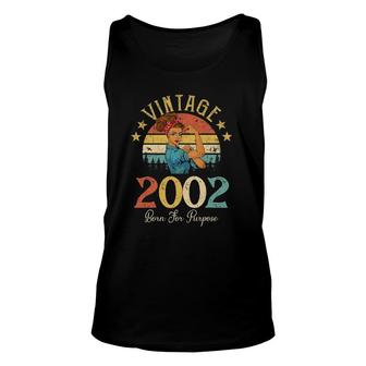 Vintage 2002 Born For Purpose 20 Years Old 20Th Birthday Unisex Tank Top - Seseable