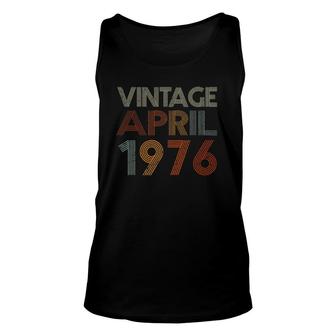 Vintage April 1976 Retro Style 45 Years Old 45Th Birthday Unisex Tank Top - Seseable