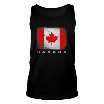 Vintage Canada Canadian Flag Gift Unisex Tank Top | Mazezy