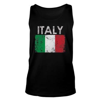 Vintage Italy Italia Italian Flag Pride Gift Unisex Tank Top - Seseable