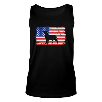 Vintage Labrador Retriever Dog Us American Flag Unisex Tank Top - Seseable