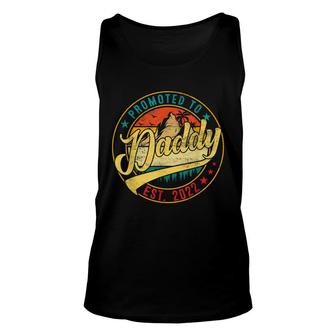 Vintage Promoted To Daddy 2022 Fathers Day New Dad Grandpa Unisex Tank Top - Seseable