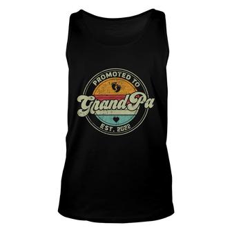 Vintage Promoted To Grandpa 2022 For New Grandpa First Time Unisex Tank Top - Seseable