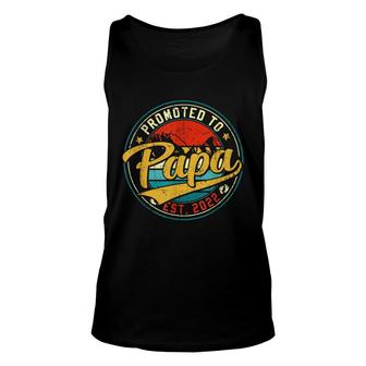 Vintage Promoted To Papa 2022 Fathers Day New Grandpa Unisex Tank Top - Seseable