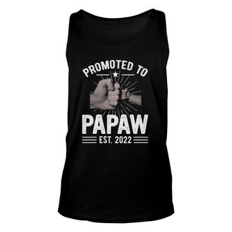 Vintage Promoted To Papaw 2022 Fathers Day New Grandpa Unisex Tank Top - Seseable