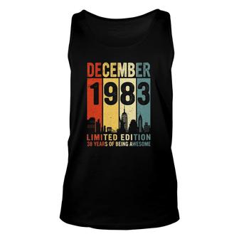 Vintage Retro December 1983 38Th Birthday Limited Edition 38 Years Of Being Awesome Unisex Tank Top - Seseable