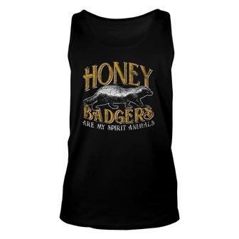 Vintage Spirit Animal Gifts Honey Badger Unisex Tank Top | Mazezy