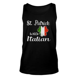 Vintage St Patrick Was Italian Italy Flag Italia Unisex Tank Top - Seseable