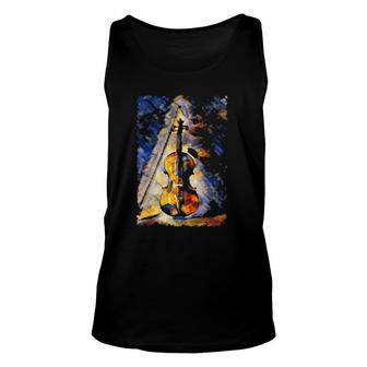 Violin Painting Violinist Music Orchestra String Player Art Unisex Tank Top - Seseable
