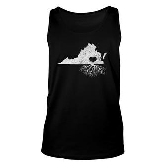 Virginia Roots I Love Virginia With Roots Unisex Tank Top | Mazezy