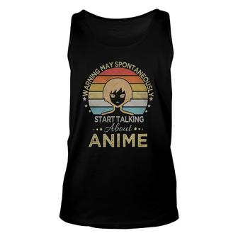 Warning May Spontaneously Start Talking About Anime Retro Unisex Tank Top - Seseable