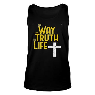 Way Truth Life Jesus Cross Enjoyable Gift 2022 Unisex Tank Top - Thegiftio UK