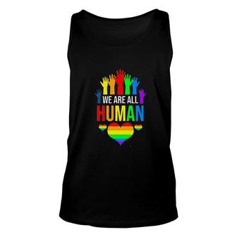 We Are Human Pride Gift For LGBT Month Unisex Tank Top - Seseable