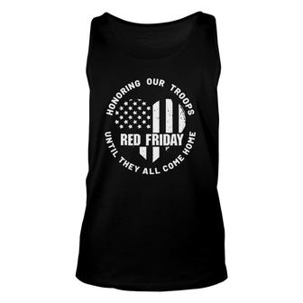 Womens Wear Red On Friday Us Military Pride And Support V-Neck Tank Top | Mazezy