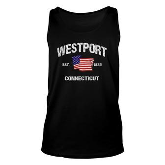 Westport Connecticut Ct Usa Stars & Stripes Vintage Style Unisex Tank Top - Seseable