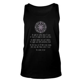 Wiccan & Pagan Apparel Protection Spell & Symbols Of Safety Unisex Tank Top | Mazezy
