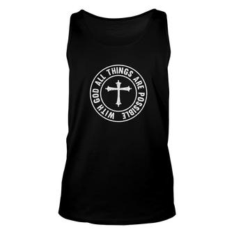 With God All Things Are Possible Bible Quote Christian Premium Unisex Tank Top - Monsterry UK