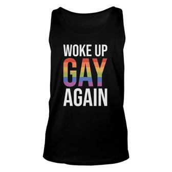 Woke Up Gay Again Couple Pride Month Lgbtq Unisex Tank Top - Seseable