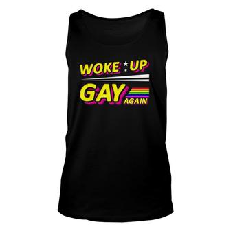Woke Up Gay Again Pride Month Heart Colorful Lesbian Lgbtqa Unisex Tank Top - Seseable