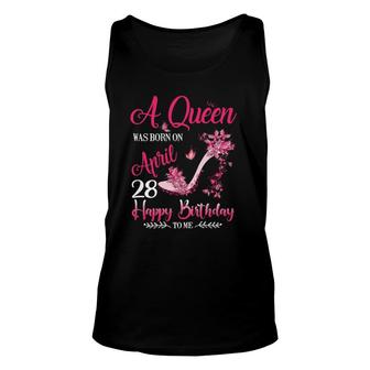 Womens A Queen Was Born On April 28 28Th April Birthday Unisex Tank Top | Mazezy DE