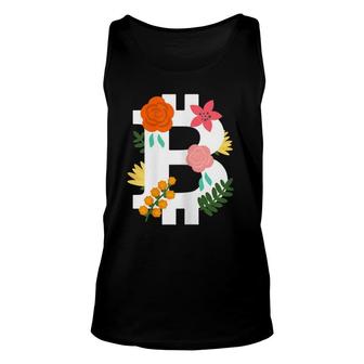 Womens Bitcoin Logo Floral Flower Btc Trader Cryptocurrency Unisex Tank Top - Seseable