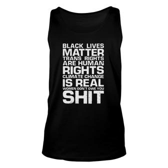 Womens Black Lives Matter Trans Rights Are Human Rights Awareness V-Neck Unisex Tank Top - Seseable