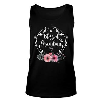 Womens Blessed Grandma Floral Great Mothers Day Women Grandmother Unisex Tank Top | Seseable CA
