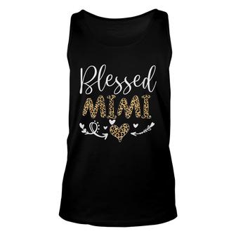 Womens Blessed Mimi Leopard Mothers Day Mom Grandma Unisex Tank Top - Seseable