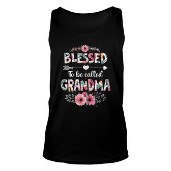 Womens Blessed To Be Called Grandma Funny Grandma Mothers Day Unisex Tank Top - Seseable