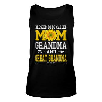 Womens Blessed To Be Called Mom Grandma Great Grandma Mothers Day Unisex Tank Top - Seseable