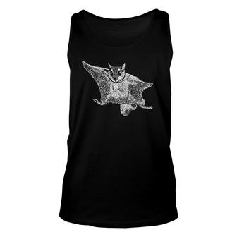 Womens Flying Squirrel Art Graphic Unisex Tank Top | Mazezy