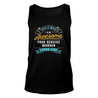 Womens Funny Food Service Worker Awesome Job Occupation V-Neck Unisex Tank Top - Seseable