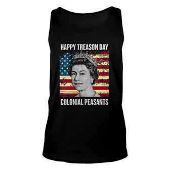 Womens Happy Treason Day Ungrateful Colonial Peasants 4Th Of July V-Neck Unisex Tank Top - Seseable
