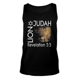 Womens Lion Of Judah Christian Messianic V-Neck Unisex Tank Top | Mazezy