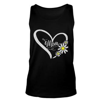Womens Mom Heart Daisy Flower Gorgeous Gift 2022 Unisex Tank Top - Thegiftio UK