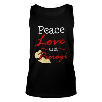 Womens Pierogi Polish Food Dyngus Day Peace Love Funny Pride Unisex Tank Top | Seseable FR