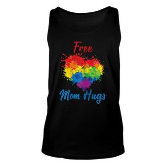 Womens Proud Free Mom Hugs Lgbt Rainbow Gay Pride Mom Unisex Tank Top - Seseable