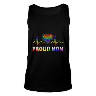 Womens Proud Mom Gay Heartbeat Pride Lgbt Gay Pride Month Unisex Tank Top - Thegiftio UK