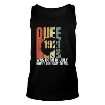 Womens Queen Was Born In July 1921 Bday Afro Woman 100Th Birthday Unisex Tank Top - Seseable