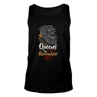 Womens Queens Are Born In November 1977 44Th Birthday Cute Gift Unisex Tank Top | Seseable UK