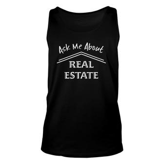 Womens Real Estate Agent Ask Me Realtor Home Sales V Neck Unisex Tank Top - Seseable