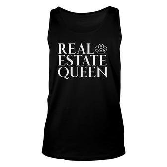 Womens Real Estate Agent Graphic Design Real Estate Queen Unisex Tank Top - Seseable