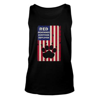 Womens Red Friday Military Service Dogs Family Veteran Gift Idea Unisex Tank Top - Seseable