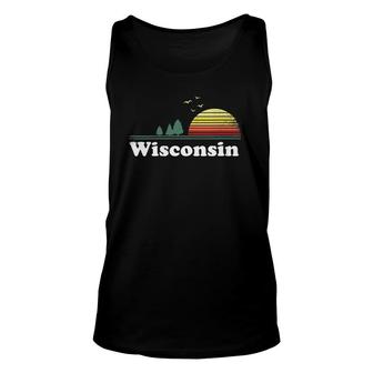 Womens Retro Wisconsin State Park Wi Home Design V-Neck Unisex Tank Top - Seseable