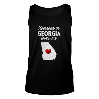 Womens Someone In Georgia Loves Me - Georgia Ga V-Neck Unisex Tank Top | Mazezy