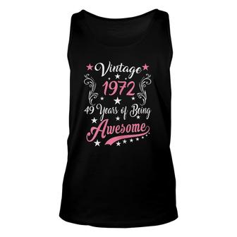Womens Vintage 1972 49Th Birthday Gift 49 Years Old Funny Unisex Tank Top - Seseable