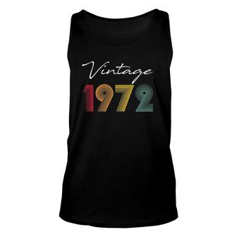 Womens Vintage 1972 50Th Birthday 50 Anniversary 50 Years Old Unisex Tank Top - Seseable
