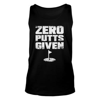 Womens Zero Putts Given Funny Golf V-Neck Unisex Tank Top | Mazezy